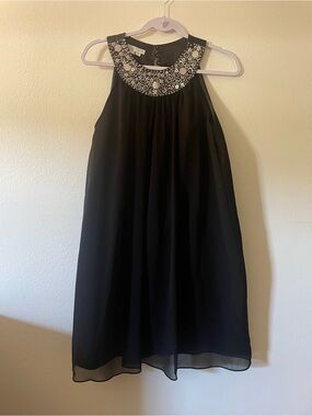 Black Sleeveless Embellished Neck Dress | London Times | Petite